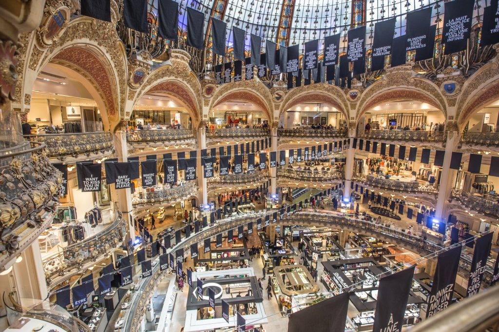 Interior of Galeries Lafayette shown floor by floor 1024x683 1